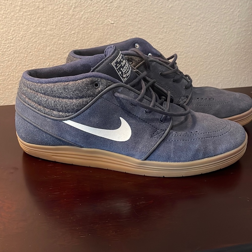Nike Stefan Janoski Mid Blue Suade Mens Shoes Size 9